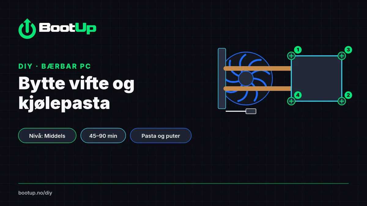 BootUp DIY: Bytte vifte og kjølepasta i bærbar PC