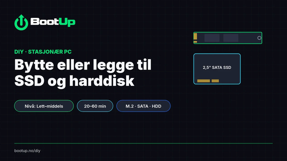 BootUp DIY: Bytte eller legge til SSD, M.2 og harddisk i stasjonær PC