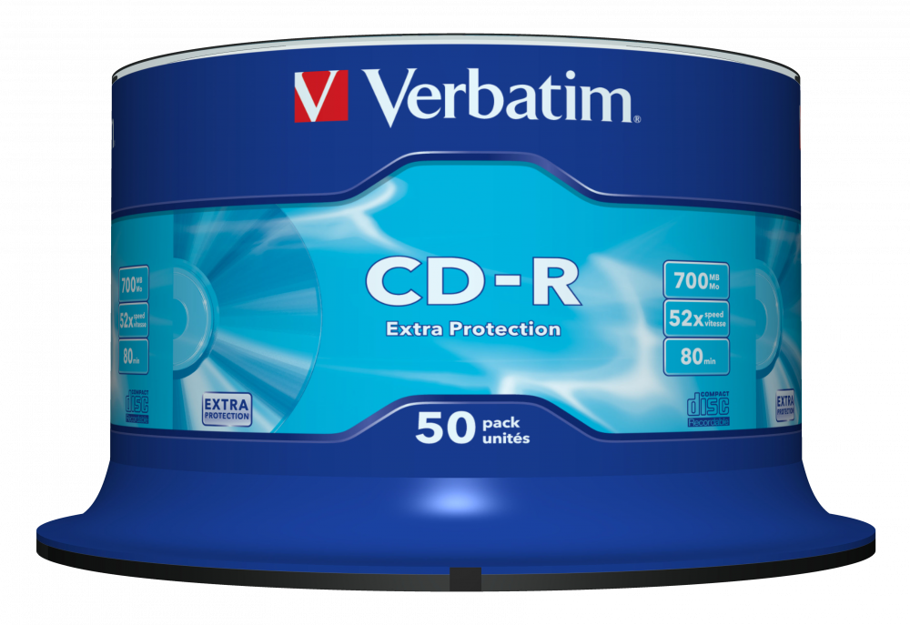Verbatim CD-R 700 MB 52x Extra Protection – 50-pakning (spindel)