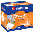 Verbatim DVD-R 4,7 GB 16x printbar – 10-pakning (jewel case)