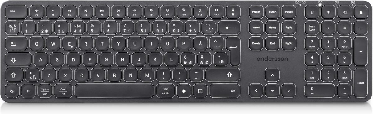 Andersson WSK-3000 trådløst tastatur – sort, nordisk
