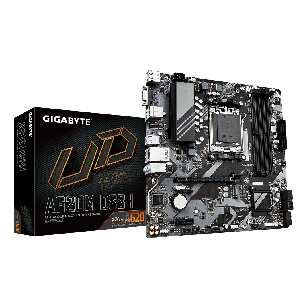 Gigabyte A620M DS3H hovedkort (AM5, DDR5)