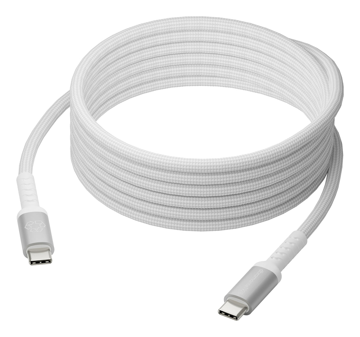 dbramante1928 Re-Charge IT flettet USB-C-kabel 3 m, 100 W (hvit) – produktbilde