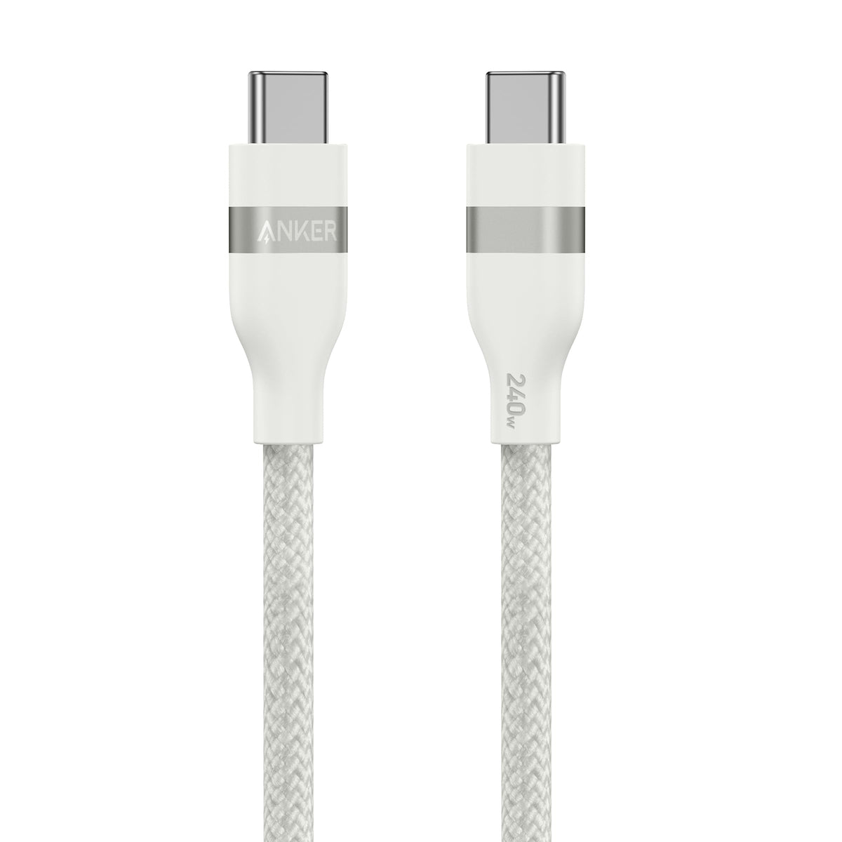 Anker 240W USB-C flettet kabel 0,9 m (hvit) – produktbilde