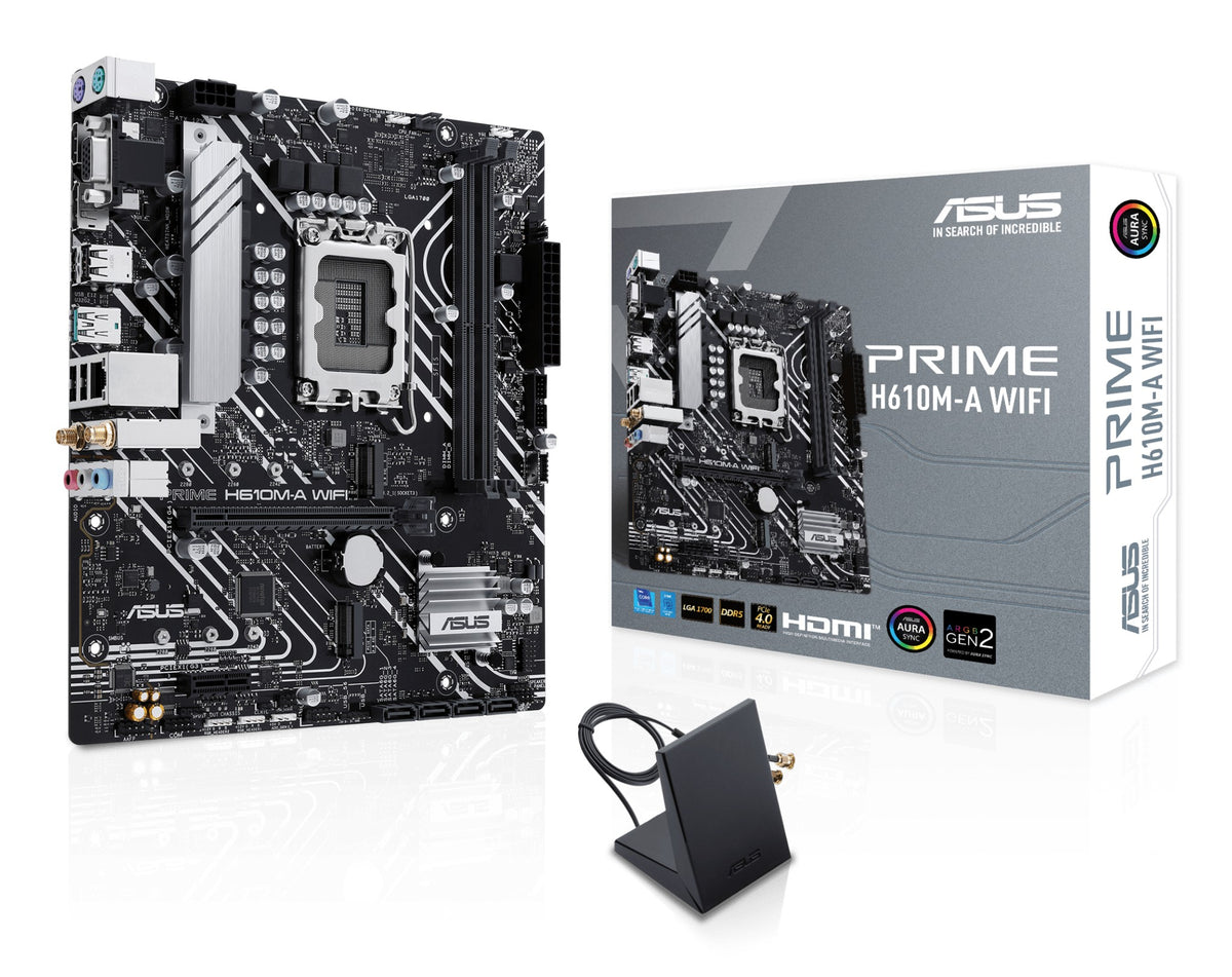 ASUS PRIME H610M-A WIFI hovedkort (LGA1700, DDR5)