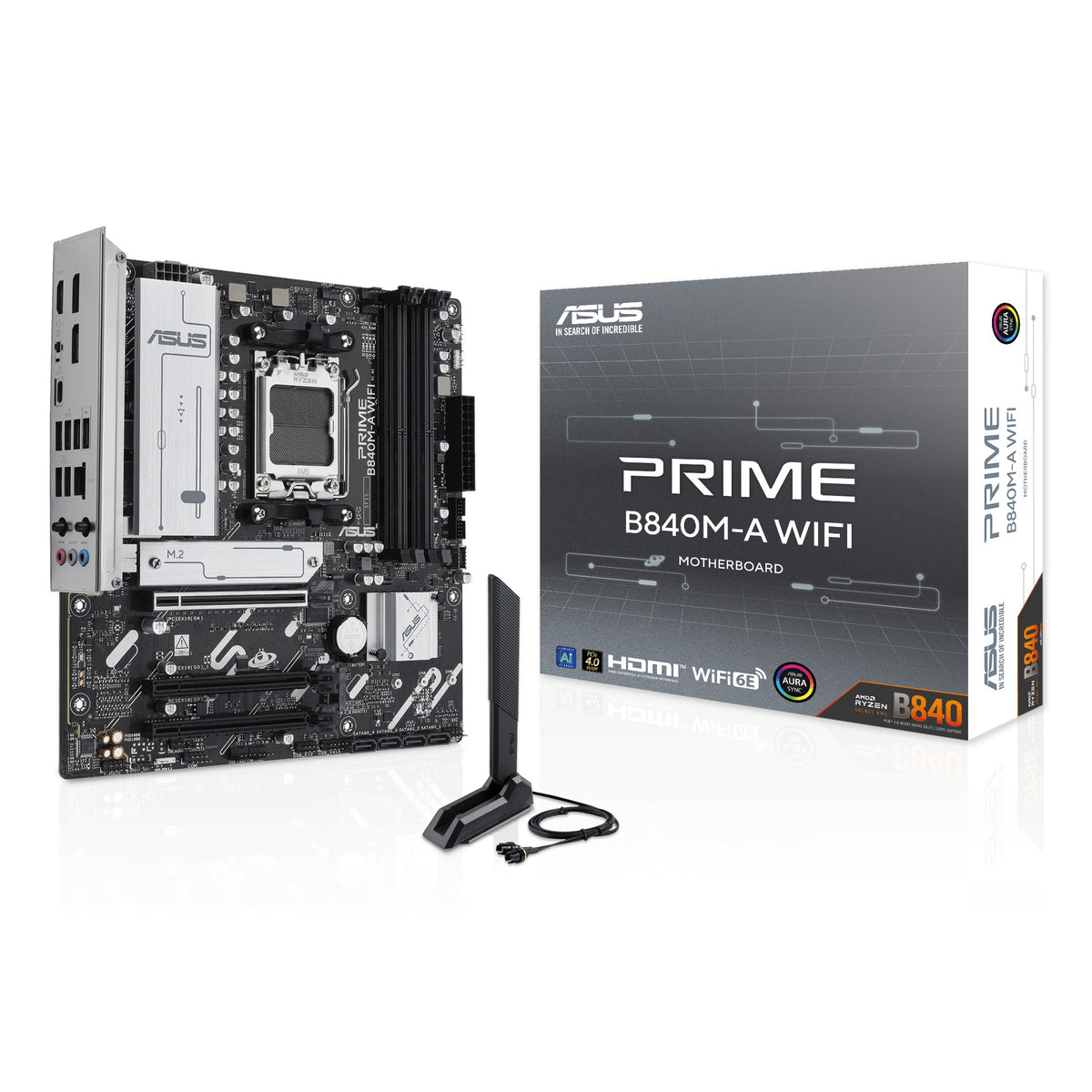 ASUS PRIME B840M-A WIFI hovedkort (AM5, DDR5)