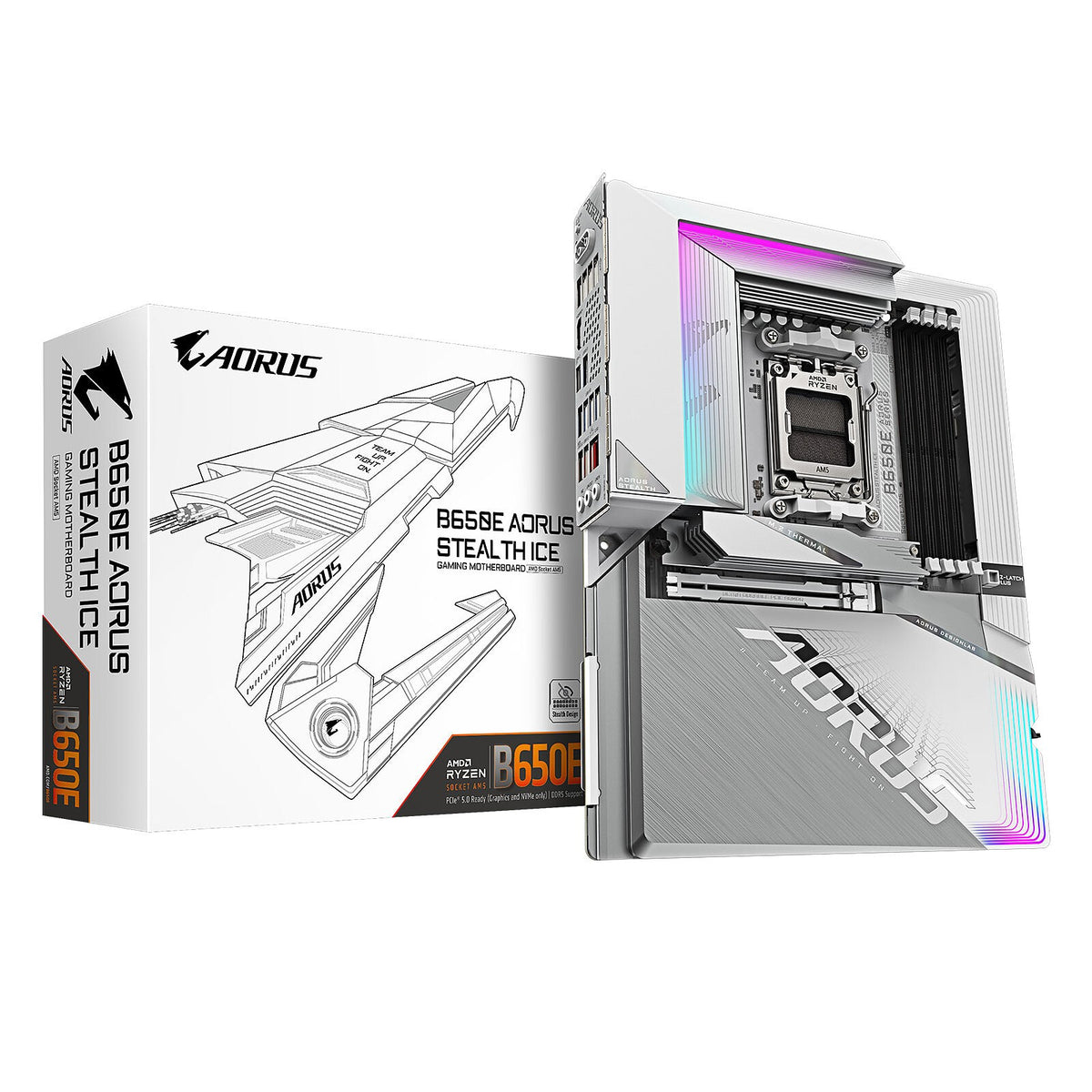 Gigabyte B650E AORUS STEALTH ICE hovedkort (AM5, DDR5)