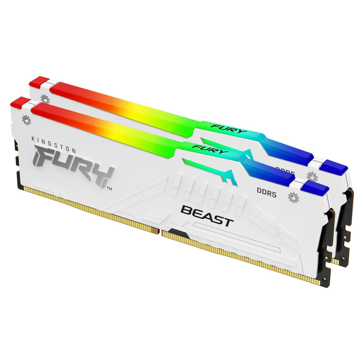 Kingston FURY Beast RGB DDR5 6000 MHz CL36 32 GB minne (2 × 16 GB) – hvit