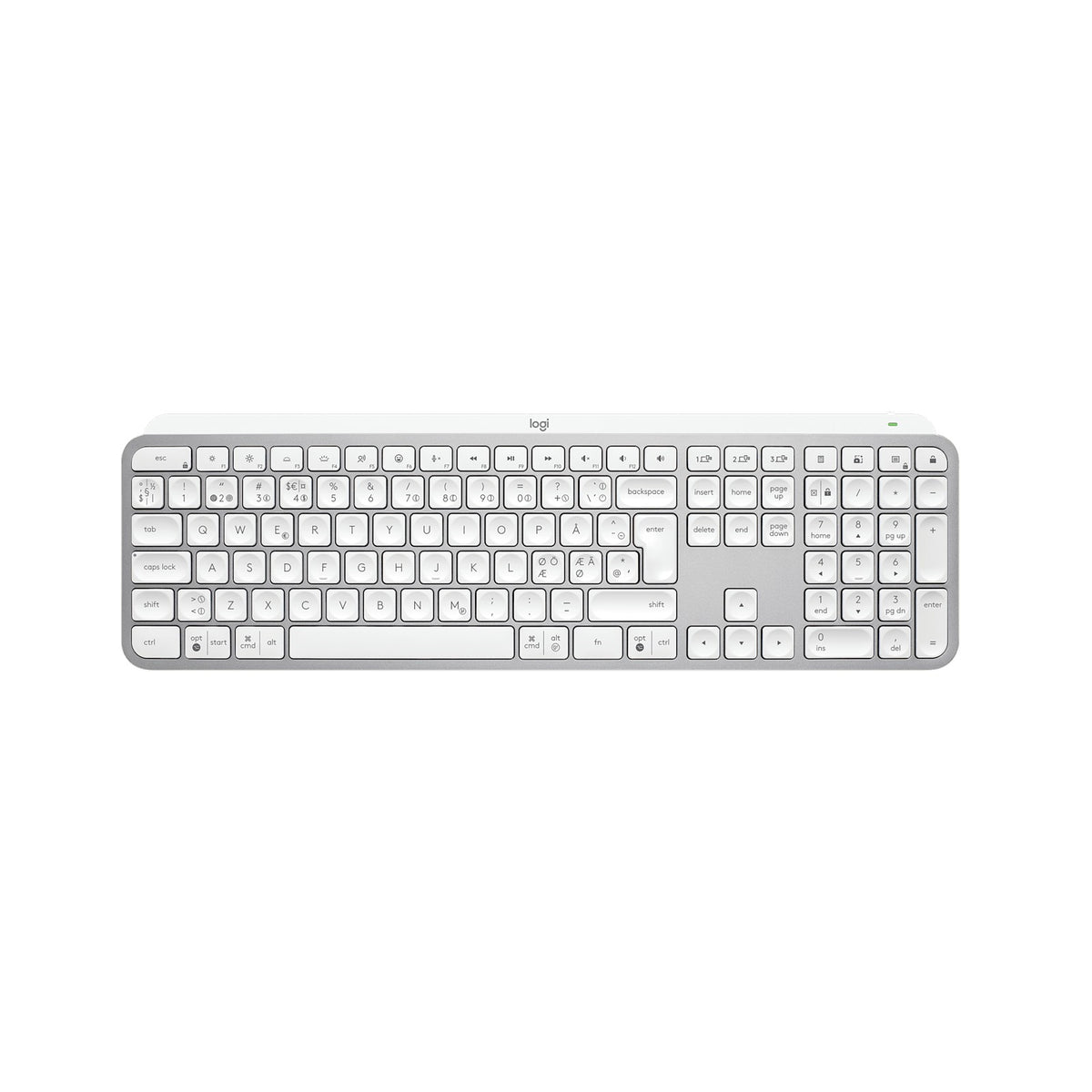 Logitech MX Keys S trådløst tastatur – lys grå, nordisk