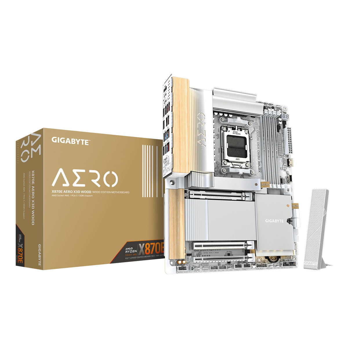 Gigabyte X870E AERO X3D WOOD hovedkort (AM5, DDR5)