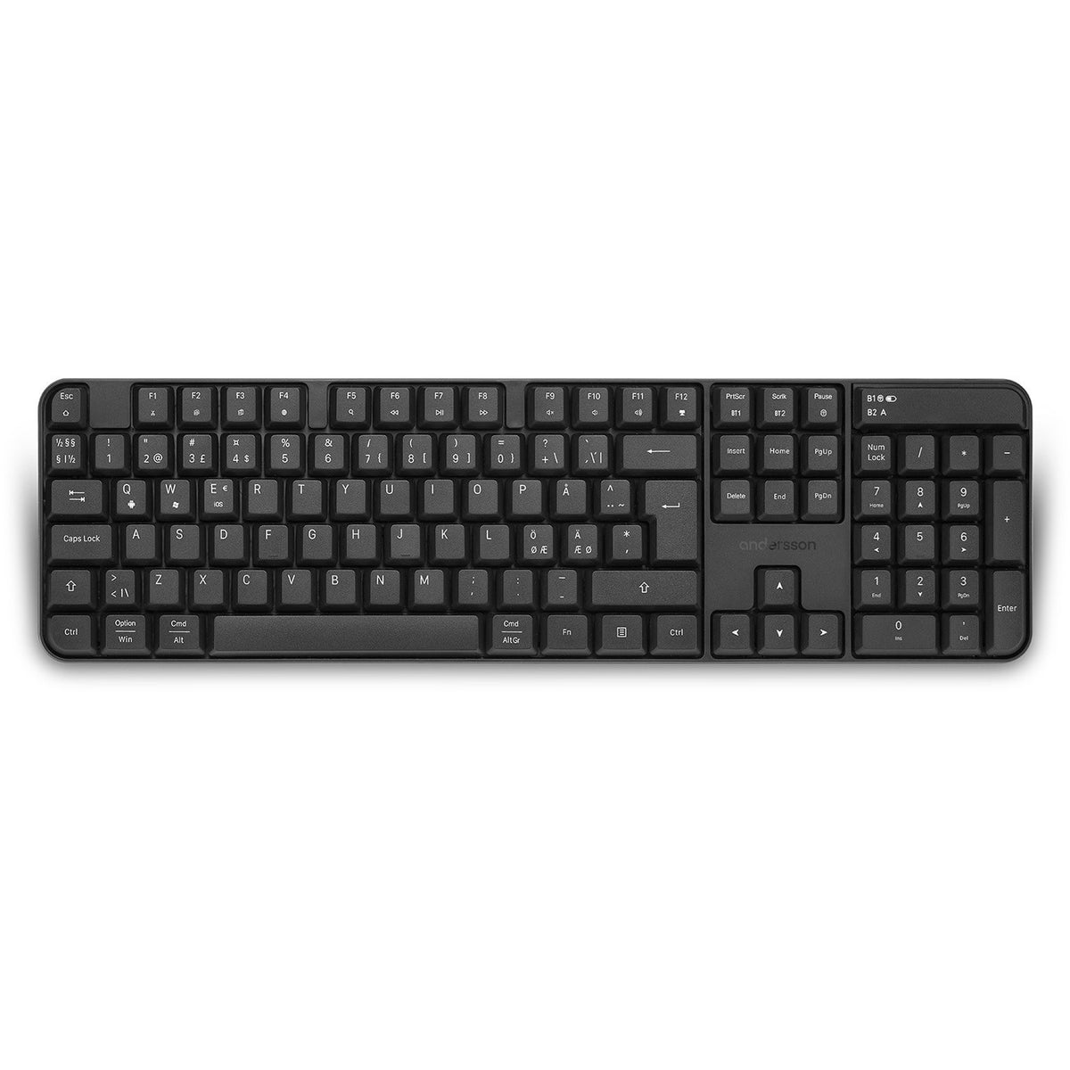 Andersson WSK-1000 trådløst tastatur – sort, nordisk