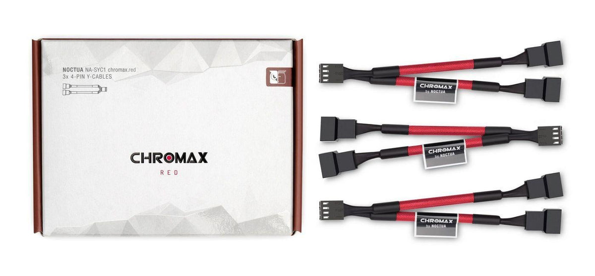 Noctua NA-SYC1 chromax.red Y-splitter for vifter, 3-pakning (rød) – produktbilde