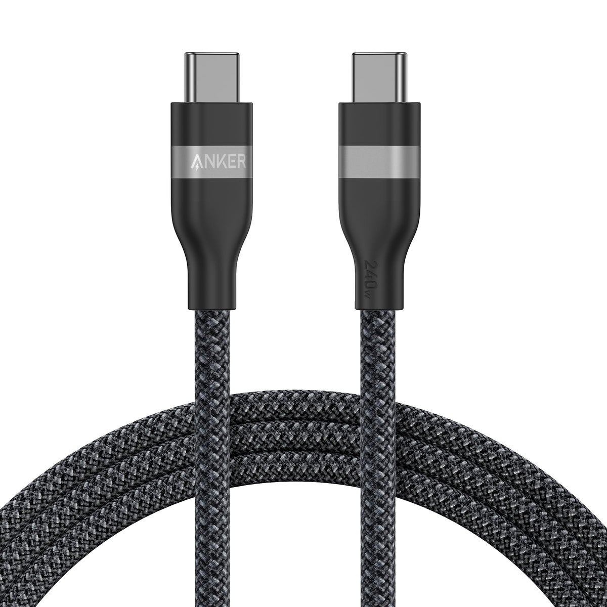 Anker Nano 240W USB-C flettet kabel 3 m (sort) – produktbilde