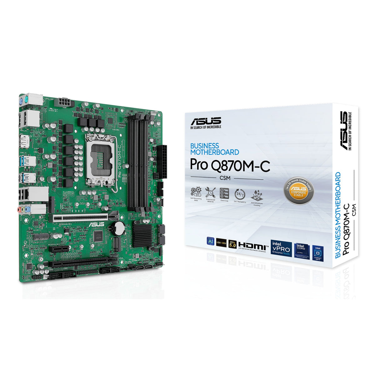 ASUS Pro Q870M-C-CSM hovedkort (LGA1851, DDR5)