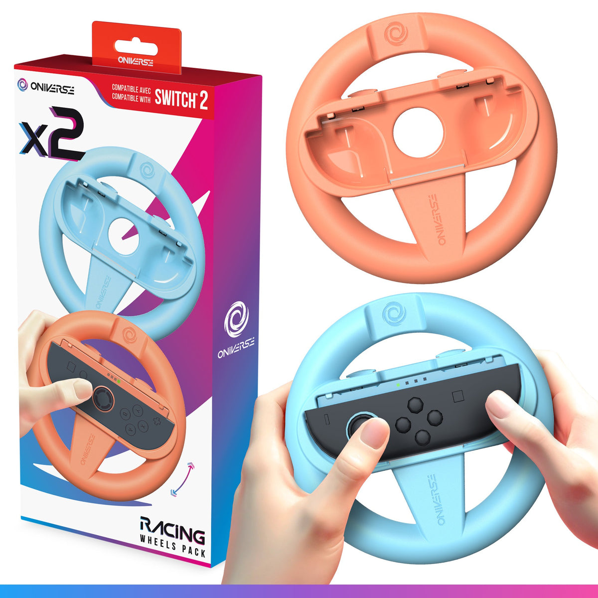Oniverse Nintendo Switch 2 Joy-con rattstyring (oransje/blå)