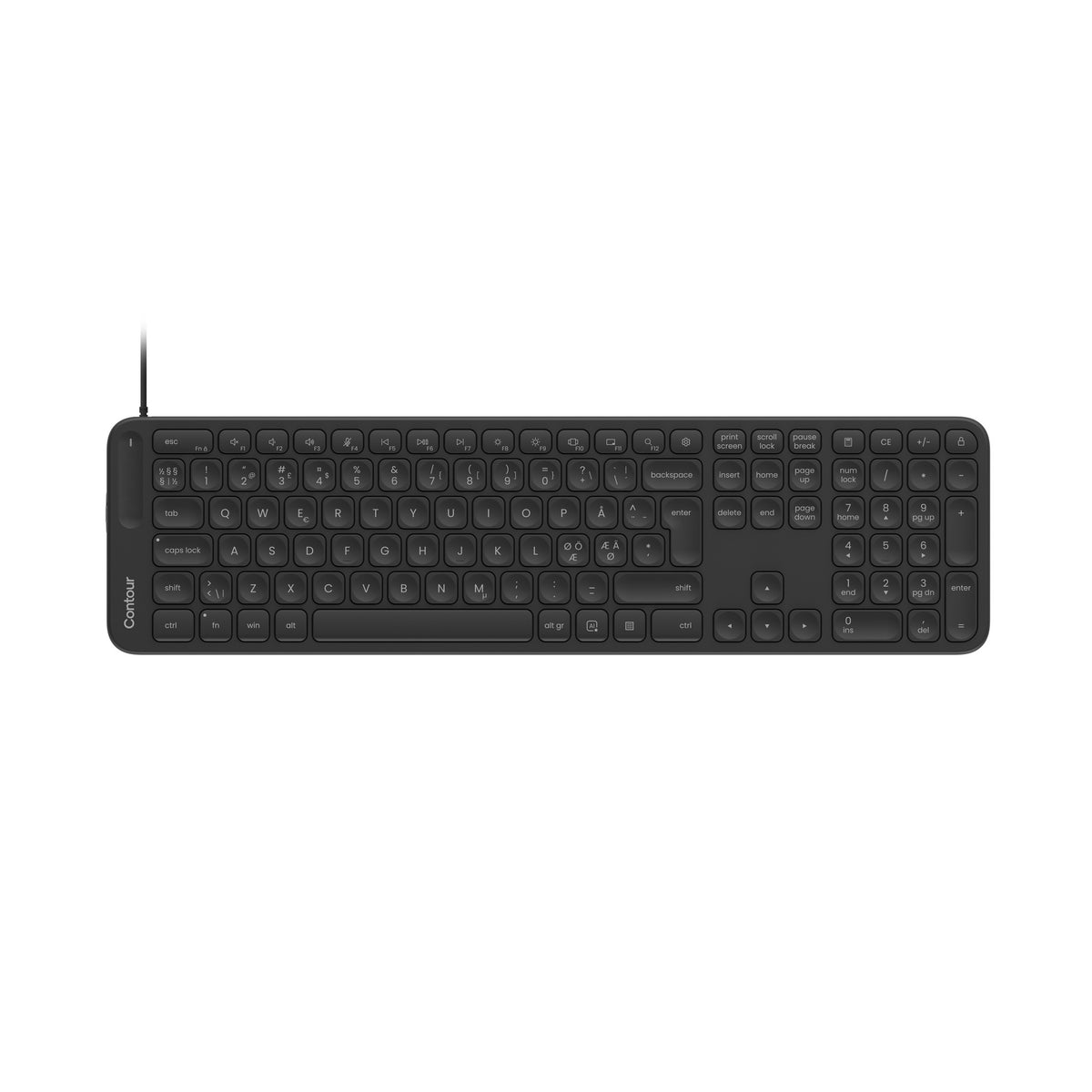 Contour Balance kablet tastatur i full størrelse – nordisk