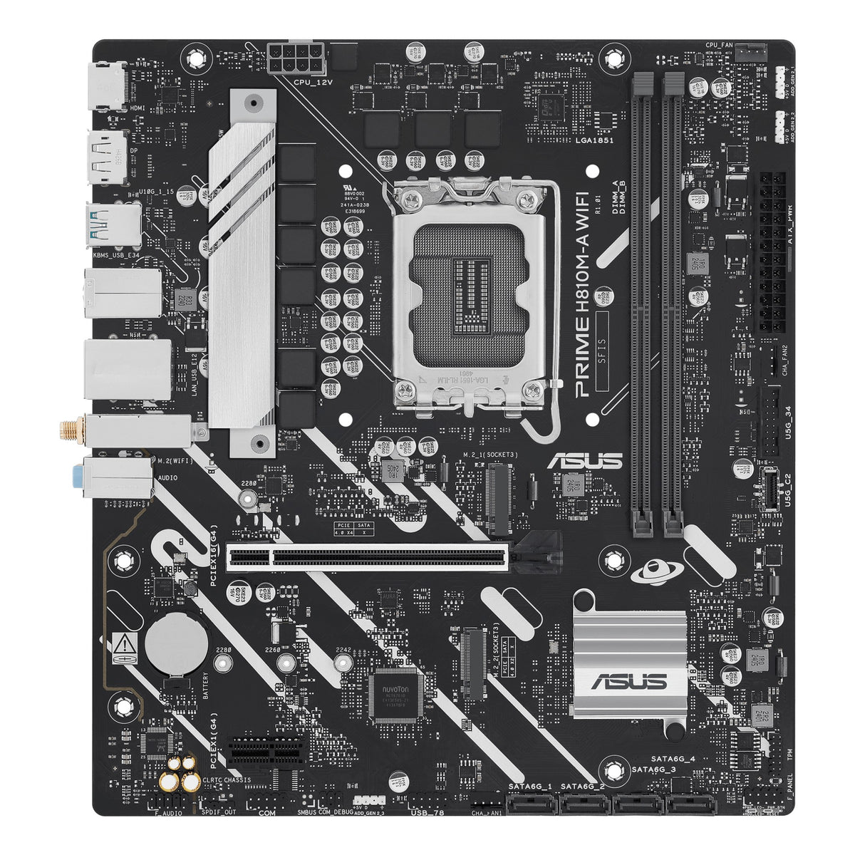 ASUS PRIME H810M-A WIFI hovedkort (LGA1851, DDR5)