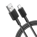 Anker 322 PowerLine USB-A til USB-C hurtiglading 1,8 m kabel (sort) – produktbilde