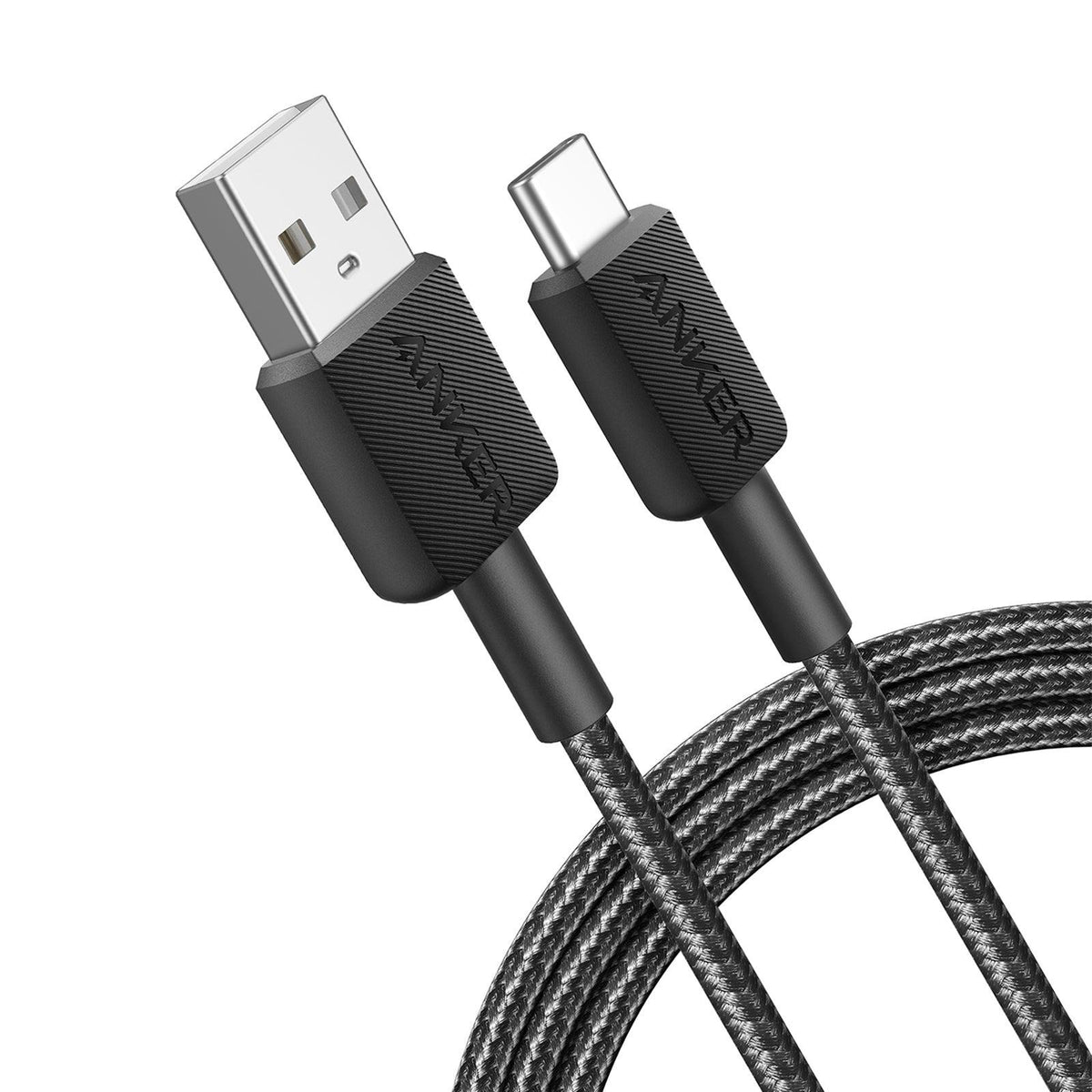 Anker 322 PowerLine USB-A til USB-C hurtiglading 1,8 m kabel (sort) – produktbilde