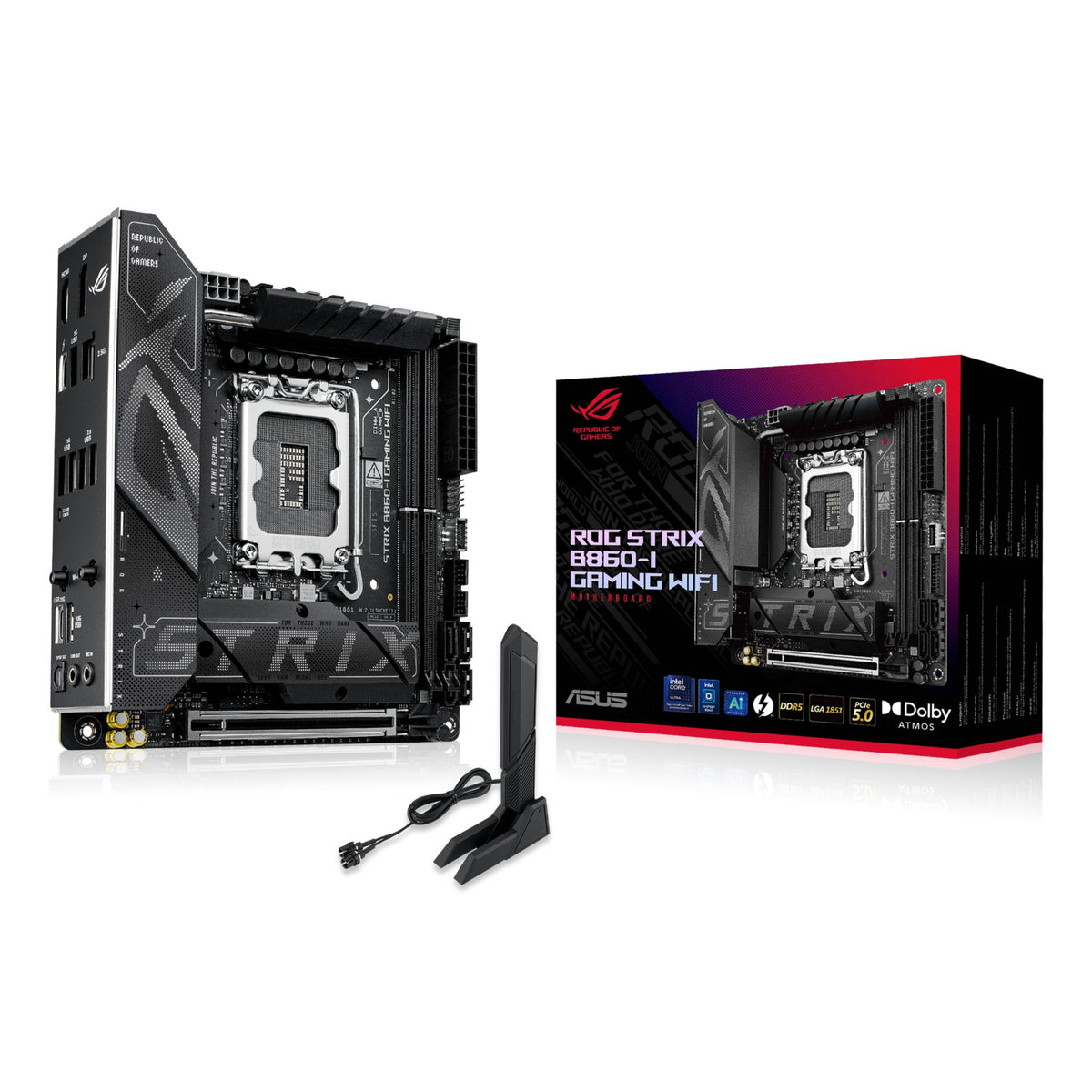 ASUS ROG STRIX B860-I GAMING WIFI hovedkort (LGA1851, DDR5)