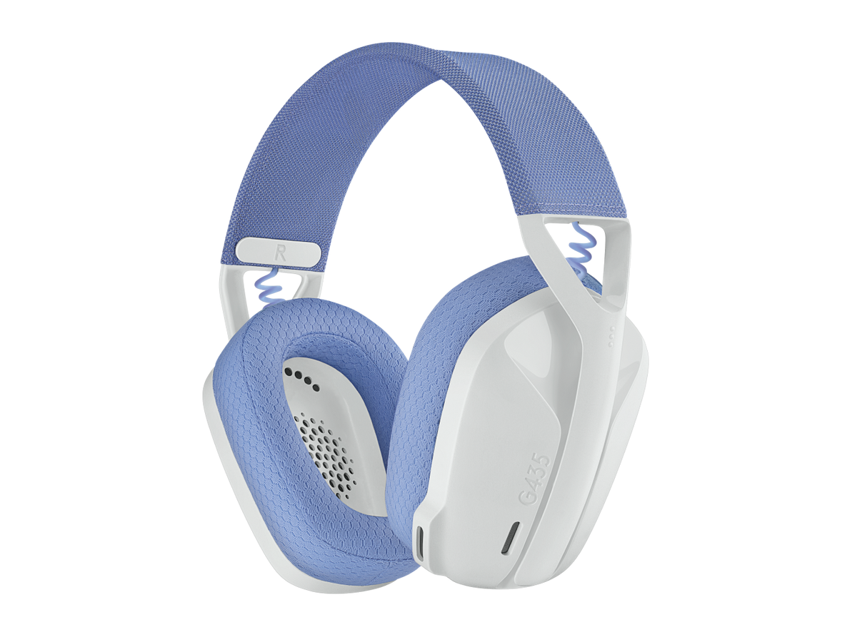 Logitech G435 Lightspeed trådløst gamingheadset – off-white/lilla